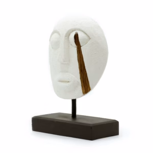 Masque Décoratif Tribal Timor - Blanc 27x20cm