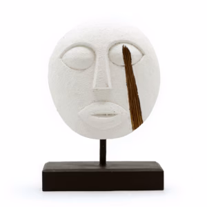 Masque Décoratif Tribal Timor - Blanc 27x20cm