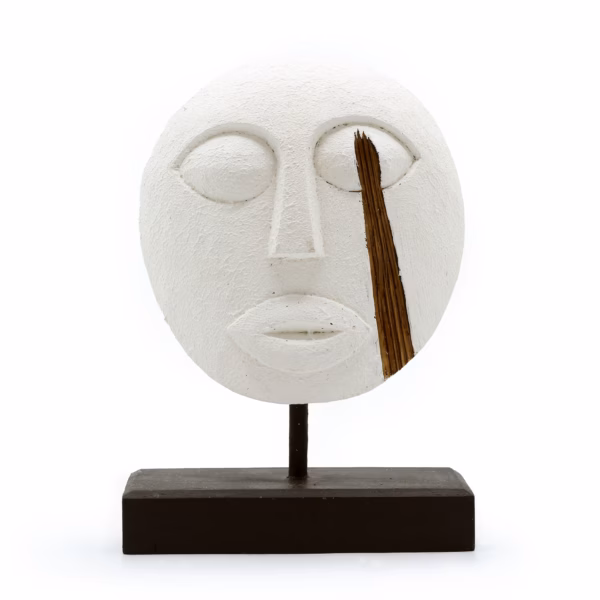 Timor Tribaal Decoratief Masker - Wit 27x20cm