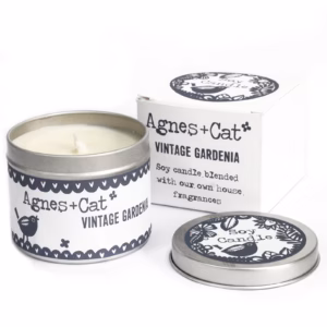 Sojawas Kaars in Blik met Geschenkdoos - Vintage Gardenia - 200g