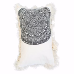 Traditional Mandala Cushion - 30x50cm - Black