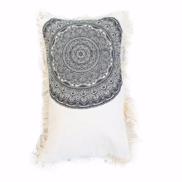 Traditional Mandala Cushion - 30x50cm - Black