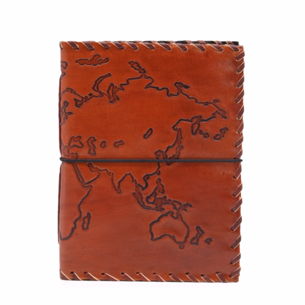 Brun Resedagbok med Snöre - 96 sidor - 17x13cm