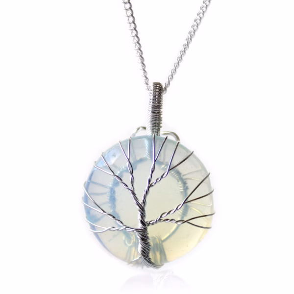 Tree of Life Gemstone Necklace - Opalite