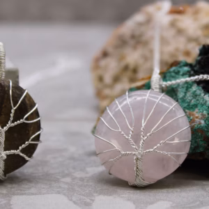 Levensboom Edelsteen Ketting - Rozenkwarts