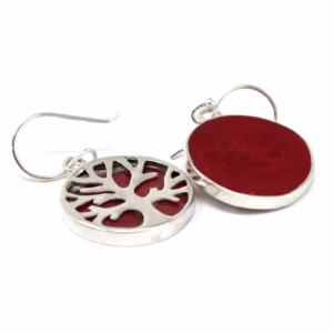 Boucles d'Oreilles Argent Arbre de Vie 15mm - Coral Effect
