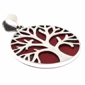 Pendentif Argent Arbre de Vie 30mm - Effet Corail
