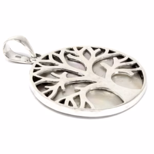 Zilveren Hanger - Levensboom - 30mm - Parelmoer