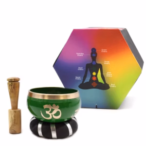 Tree of Life Singing Bowl Set - Green - 10.7cm