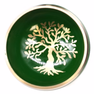 Tree of Life Singing Bowl Set - Green - 10.7cm