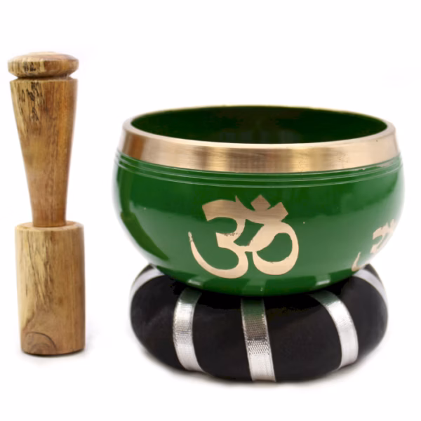 Tree of Life Singing Bowl Set - Green - 10.7cm