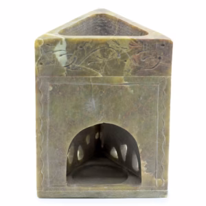 Brûleur à Huile Triangulaire en Pierre Ollaire 11x9cm - Élephant