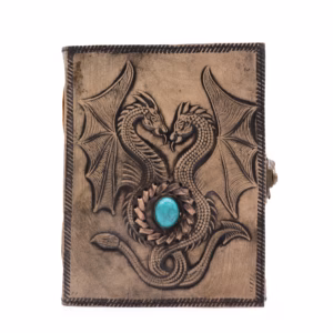 Two Dragons - Esoteric Notebook - Red Tan - 200 Pages Stich Edge - 17.5x12.5x3cm