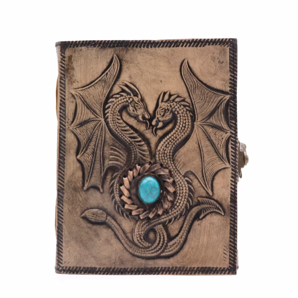 Two Dragons - Esoteric Notebook - Red Tan - 200 Pages Stich Edge - 17.5x12.5x3cm