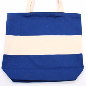 Zweifarbige Baumwolltasche - Blau & Natur - 10oz - 38x42x12cm