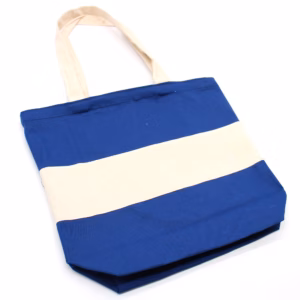 Zweifarbige Baumwolltasche - Blau & Natur - 10oz - 38x42x12cm