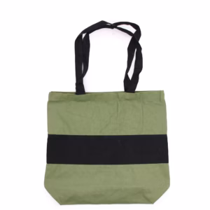 Tofarget Bomullsveske - 38x42x12cm - Grønn og Svart - 10 Oz