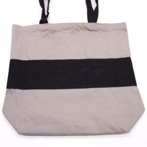 Zweifarbige Baumwolltasche - Grau und Schwarz - 10 Oz - 38x42x12cm