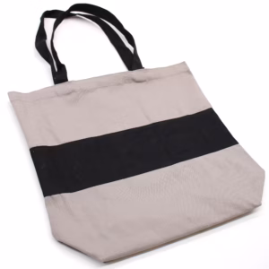 Zweifarbige Baumwolltasche - Grau und Schwarz - 10 Oz - 38x42x12cm