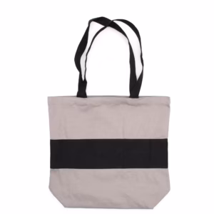 Tweekleurige Katoenen Tas - Grijs en Zwart - 10oz
