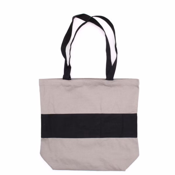 Zweifarbige Baumwolltasche - Grau und Schwarz - 10 Oz - 38x42x12cm