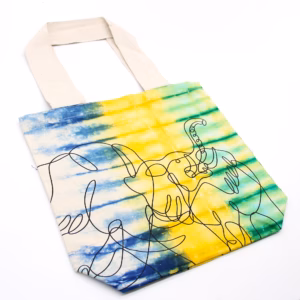 Batik - Baumwolltasche - Elephants - Multi - Naturgriff - 38x42x12cm