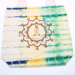 Tie - Dye Katoenen Tas - Namaste Hands - Multi - Natuurlijk Handgreep