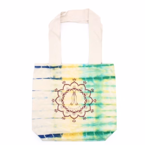 Batikväska - Bomull - Namaste händer - Flerfärgad - 38x42x12cm