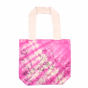 Batikväska - Bomull - Vackert ansikte - Magenta - 38x42x12cm