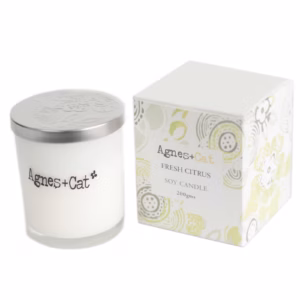 Coffret Cadeau Bougie Votive en Cire de Soja 200 Gr - Agrumes