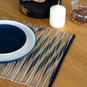 Waterhyacint Natuurlijke Placemat - Blauwe Golven