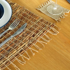 Set de Table Naturel Jacinthe d'Eau - Robusta et Frange