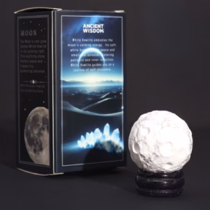 Howlit - Planet - Weiß - Mit Goldfluss - Ständer - 40mm
