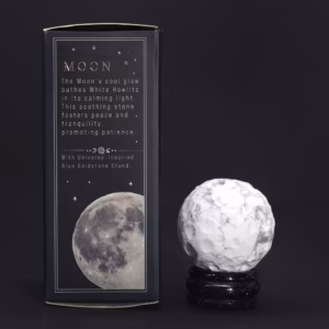 Howlit - Planet - Weiß - Mit Goldfluss - Ständer - 40mm