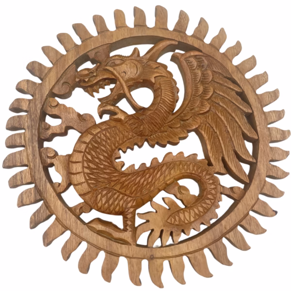Plaque Sculpture Dragon Soleil ​​ - 30cm