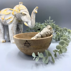 Holzschale für Räucher - Und Ritualopfer - Vier Elemente - 13x7cm