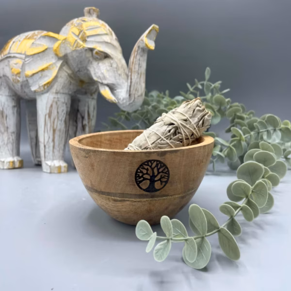 Cuenco de Madera para Ofrendas y Rituales - Árbol de la Vida - 11x7cm