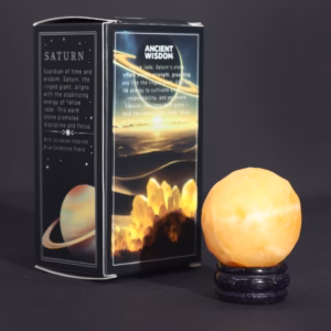 Gelber Jadeplanet auf Einem Sola - Goldflussständer - 40mm - 30x15mm Ständer