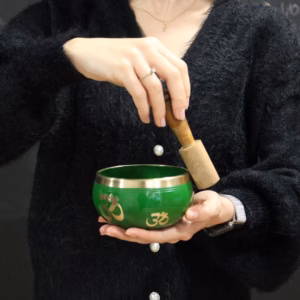 Yin & Yang Singing Bowl Set - White/Purple - 10.7cm