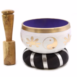 Yin & Yang Klangschalen - Set - Weiß/Lila 10,7cm