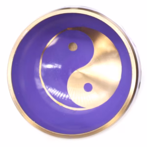Yin & Yang Singing Bowl Set - White/Purple - 10.7cm
