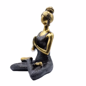 Yoga Beeldje - Vrouw - Brons & & Zwart - 24cm