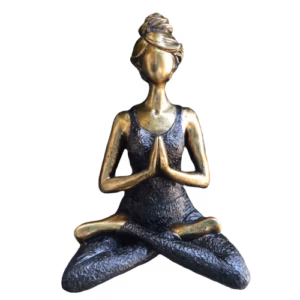 Yoga Beeldje - Vrouw - Brons & & Zwart - 24cm