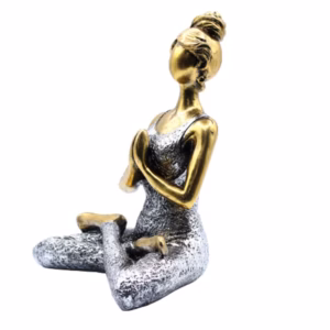 Yoga Beeldje - Vrouw - Brons & Zilver - 24cm
