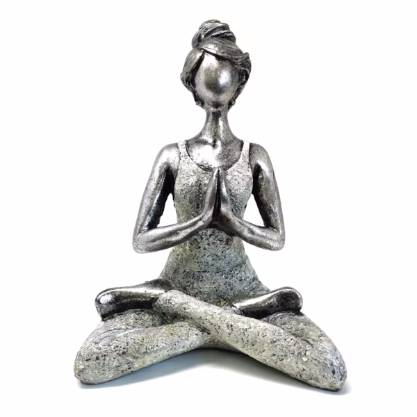 Yogadam Figur - Silver & Vit 24cm