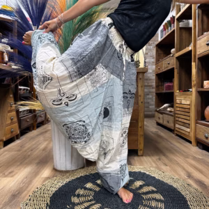 Pantalon de Yoga & Festival - Aladdin Imprimés Himalaya - Gris