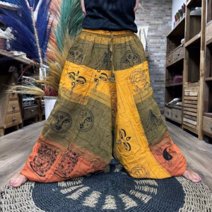 Yoga - Und Festivalhose - Aladdin Himalayan Print auf Orange