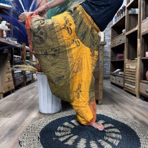 Yoga - Und Festivalhose - Aladdin Himalayan Print auf Orange