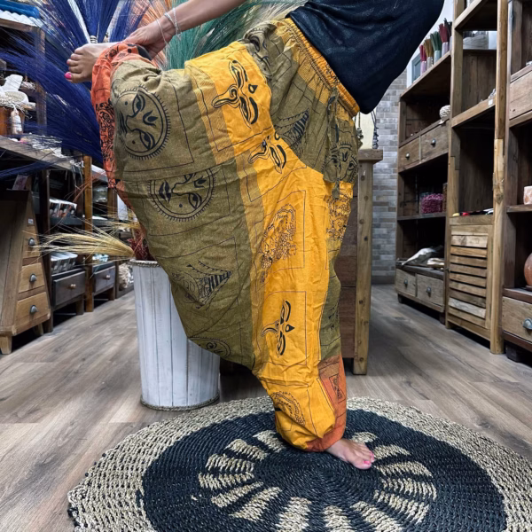 Yoga - Und Festivalhose - Aladdin Himalayan Print auf Orange