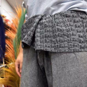 Yoga- och Festivalbyxor - Thailändska Fiskaren Mandala Mantra i Grå